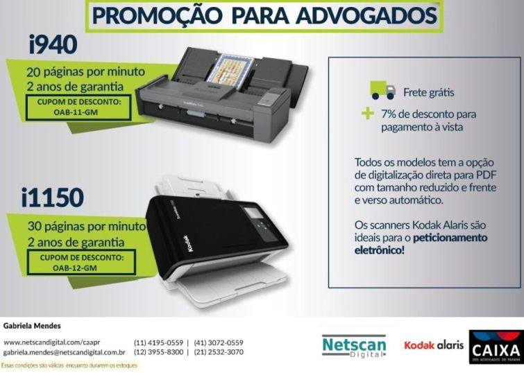 Promoção é valida somente para compras pelo site http://netscandigital.com/caapr/, utilizando os cupons de desconto - Foto: Divulgação Promoção é valida somente para compras pelo site http://netscandigital.com/caapr/, utilizando os cupons de desconto - Foto: Divulgação